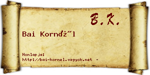 Bai Kornél névjegykártya